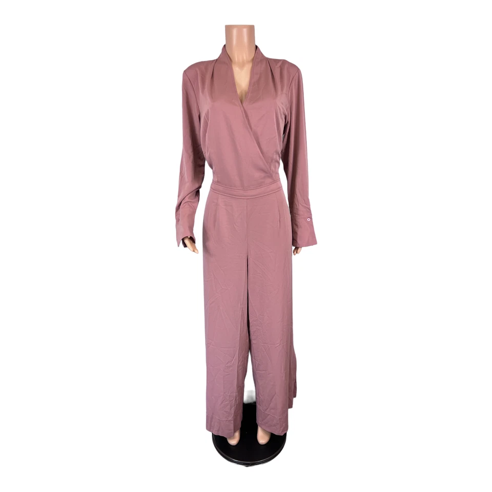 Lisa Rinna Collection Women's Regular Solid Woven Jumpsuit Mauve Rose Large Size - Image 1 of 2