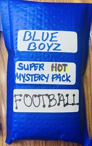 Mystery Hot Pack Football BLUE BOYZ (27-35 Cards Per Pack) Loaded With Valueš„ - Picture 1 of 10