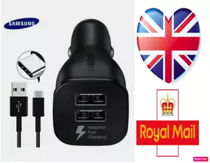Caricabatterie rapido adattivo per auto originale Samsung a due porte (EP-LN920) - nero stock uk - Foto 1 di 9