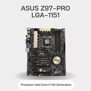 Placa madre para juegos ASUS Z97-PRO LGA-1150 procesador Intel Core i7-4ta generación - Imagen 1 de 10