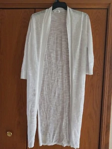 Calvin Klein Strickjacke Duster weiß lang offen Pullover Gr. M - Bild 1 von 4
