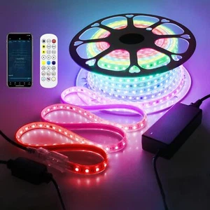 100FT Smart LED Light Strip RGB IC 1 Roll 24V Addressable Outdoor LED Strip L... - Picture 1 of 7