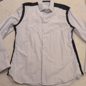 Men's GIVENCHY Shirt Light Blue Cotton Long Sleeve Shirt Size 44 (17.5) - Picture 1 of 16