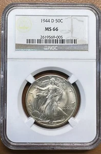 MS66 1944-D Walking Liberty Half Dollar NGC-Possible Upgrade? Old Holder *311 - Picture 1 of 2