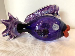 Large Hand Blown Glass Fish Figurines Tropical Glass Fish Decor 10" long 6" H - Picture 1 of 19