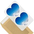 2 x Heart Stickers 7.5 cm - Cloudscape Cumulus Clouds Blue Sky  #44630