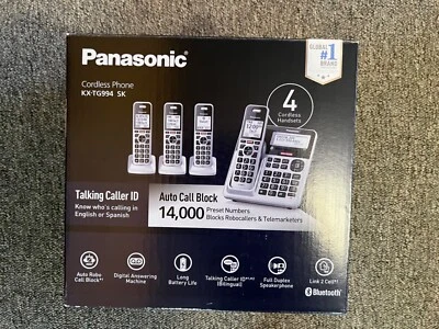 Panasonic KX-TG994 SK Bluetooth 4-Handset Cordless Phone Bundle - Image 1 of 3
