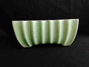Cookson Pottery Rectangular Planter Ribbed Green CP-3808 Vintage Rectangle - Picture 1 of 13