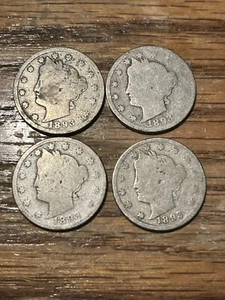 One Random- 1893 (P) Liberty V Nickel About Good AG Culls - Picture 1 of 1