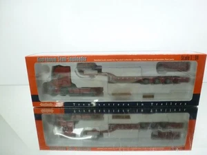LION CAR DAF XF TRUCK + NOOTEBOOM SEMI LOW-LOADER - RED 1:50 - GOOD IN BOX - Foto 1 di 14
