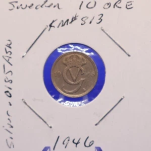 1946 circulated silver Sweden 10 ore. - Picture 1 of 2