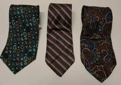 Lot of 3 Men's STAFFORD Dress Ties Gentleman Full Ties 1 is Nwt -FREE SHIP- - Image 1 of 4