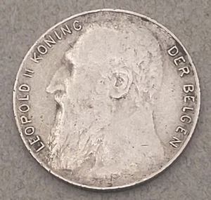 1901 BELGIUM – FIFTY CENTIMES - .835 SILVER - Picture 1 of 2