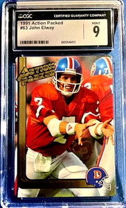 1991 ACTION PACK GOLD CGC 9 JOHN ELWAY #63 HOF SUPER BOWL CHAMPION - Bild 1 von 2