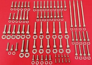 1991-2025 HARLEY DAVIDSON SHOW POLISHED STAINLESS ENGINE TRANS BOLT KIT SET - Picture 1 of 2