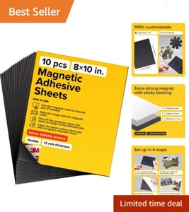 Versatile 10-Pack 8x10" Magnetic Sheets with DIY Adhesive - Perfect for Crafts - Picture 1 of 9