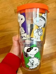 NWT TERVIS Snoopy Peanuts Insulated Tumbler Wrap - Orange Lid 24oz/ Made in USA - Picture 1 of 2