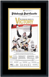 Framed Pittsburgh Post Gazette Penguins 2009 Stanley Cup Newspaper 17x27 Photo