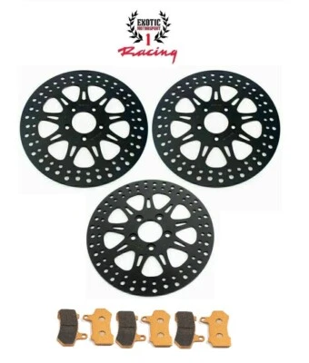 Rotores de disco de freno delanteros traseros Harley Road King Street Electra Glide 2008-13 Foto 1 de 4