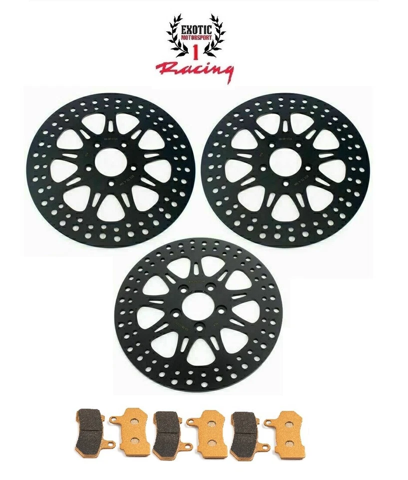 Rotores de disco de freno delanteros traseros Harley Road King Street Electra Glide 2008-13 Foto 1 de 4