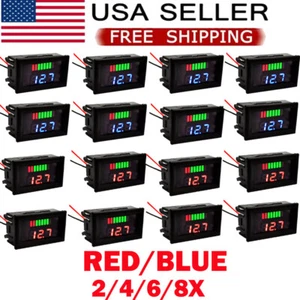 2/4/6/8x 12V-60V Car Marine LED Digital Voltmeter Voltage Meter Battery Gauge - Picture 1 of 23