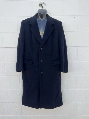 Vintage Mens Overcoat Single Breasted 48R Cashmere/Wool 3 Button Lined - Image 1 of 4