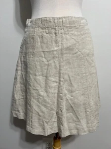 Ann Taylor LOFT 100% Linen A-Line Short Skirt Oatmeal/Natural/Beige Size 4 - Picture 1 of 13