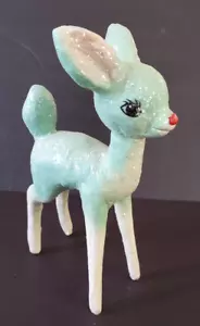 Estatuilla de Navidad de reno verde brillante de colección. "9,5"" de alto x 6"x 2,5"" - Imagen 1 de 10