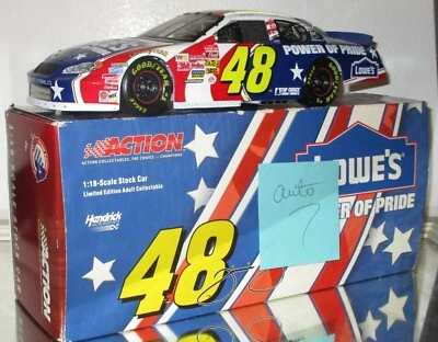 Jimmie Johnson #48 Lowe’s Power of Pride 2003 autografiado 1/18 auto raro Foto 1 de 4