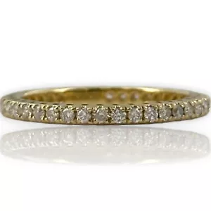 Quality Color Design14kt Yellow Gold Diamond Eternity Stackable Band Size 7 Ring - Picture 1 of 4
