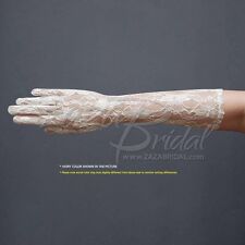 FLOWER PATTERN WOMEN'S LACE GLOVES - BELOW-THE-ELBOW LENGTH(8BL), VARIOUS COLORS