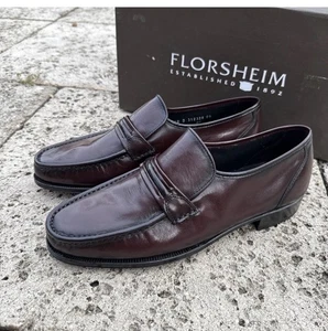 Florsheim Como schwarz/burgund Leder Slipper Loafer Größe auswählen - Bild 1 von 8