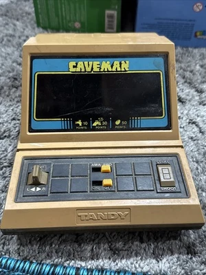 Videojuego de mesa vintage Tandy Caveman 1983 juego arcade vista y sonido funcionando Foto 1 de 4