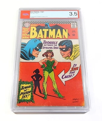 Batman #181 Comic Book 1966 DC Silver White Pages 1st App of Poison Ivy PSA 3.5 - Image 1 of 4