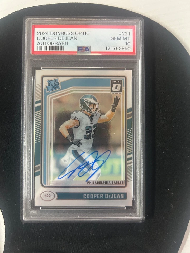 Panini Donruss Optic Rated Rookie Cooper DeJean #221 2024 automático PSA 10 Foto 1 de 2