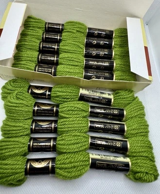 DMC Laine Colbert Yarn Olive Green Tapestry Wool Needlepoint Pullskein Lot Of 10 - Image 1 of 4