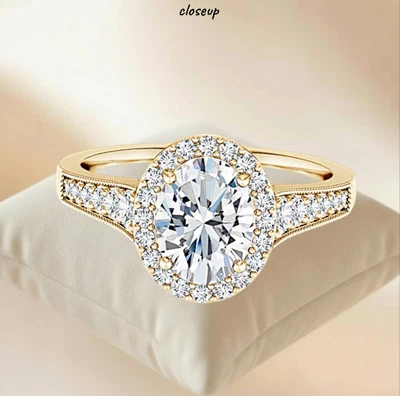 2.40 Ct Oval 18k Yellow Gold IGI GIA Certified Lab Grown Diamond Engagement Ring - Image 1 of 4