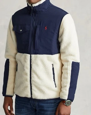 Colour-Blocked Hybrid Jacket Polo Ralph Lauren Winter Cream/Hunter Navy Size L - Image 1 of 4