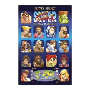 Poster Street Fighter 91, 5x61cm Erik – Design Arcade Rétro Original - Foto 1 di 2