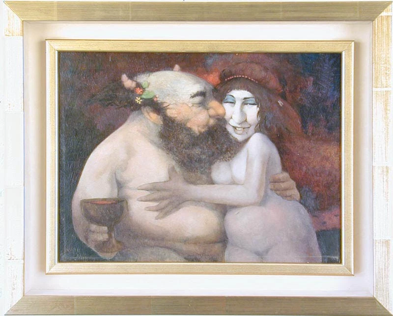 CHARLES BRAGG - "THE KISS" OIL PAINTING ON PANEL SIGNED - Image 1 of 1