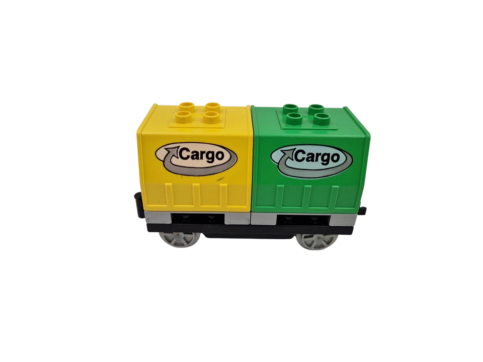 Lego® train Duplo chemin de fer voie ferrée basculeur Cargo VERTE JAUNI - Photo 1/1