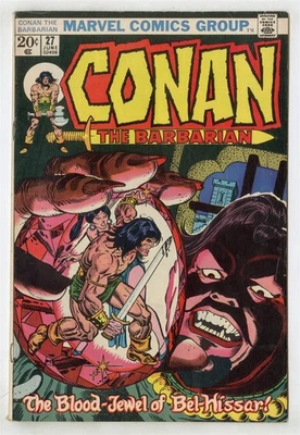Conan il Barbaro #27 FN/VF 7.0 pagine bianche ow Marvel 1973 senza riserva - Immagine 1 di 2