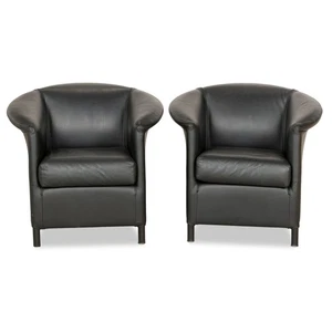 Wittmann Aura Leder 2x Sessel Schwarz - Bild 1 von 10