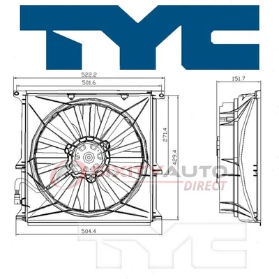 TYC AC Condenser Fan Assembly for 1996-1999 BMW 318i 1.9L L4 Heating Air pb Foto 1 de 4