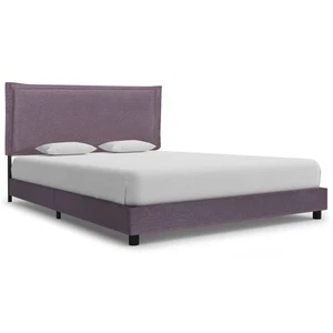 Taupe Fabric Bed Frame 135x190 cm, Sturdy Powder-Coated Iron & MDF Design - Picture 1 of 5
