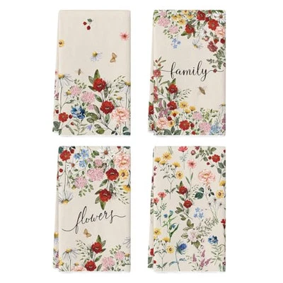  Bloom Flowers Leaves Spring Kitchen Towels Dish Towels, 18x26 Inch Farmhouse  - Image 1 of 4