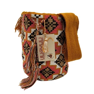 Colombian 🇨🇴 MANY COLORS Handmade Large Wayuu Tribe Mochila Bucket Boho Bag - Picture 1 of 9