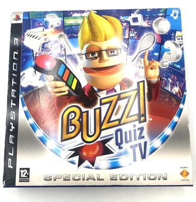 Buzz! Quiz PS3 Wireless 4x Buzzers & USB Wireless Dongle + Quiz TV Spiel W9 - Bild 1 von 4