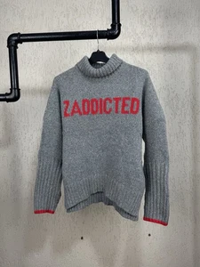 Zadig & Voltaire Alma Zaddicted Merino Wool Jumper Woman Sweater Size M Oversize - Picture 1 of 15