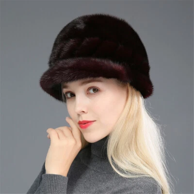 100% Реальный целый норковая шляпа сгустить зимние теплые крышка моды роскошь женщин - Изображение 1 из 4